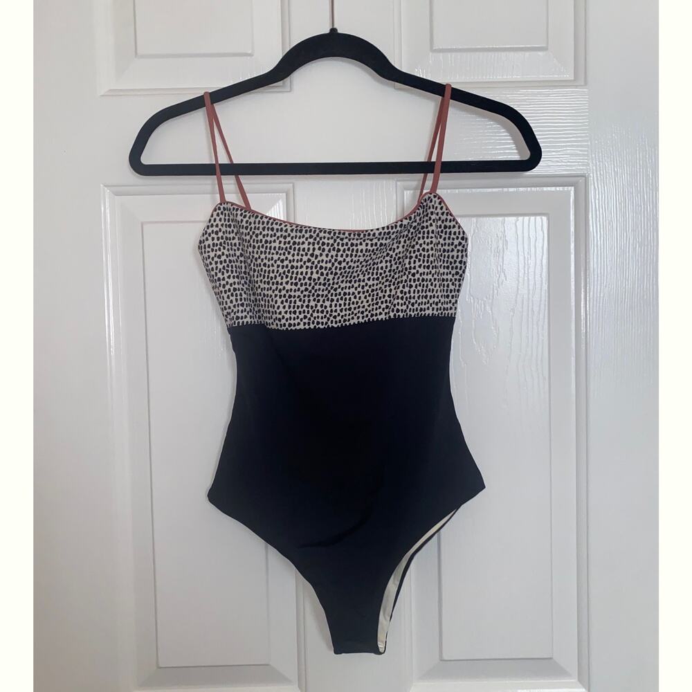 Tavik Scarlett Color Blocked Swimsuit Black Spot One Piece Small NWT